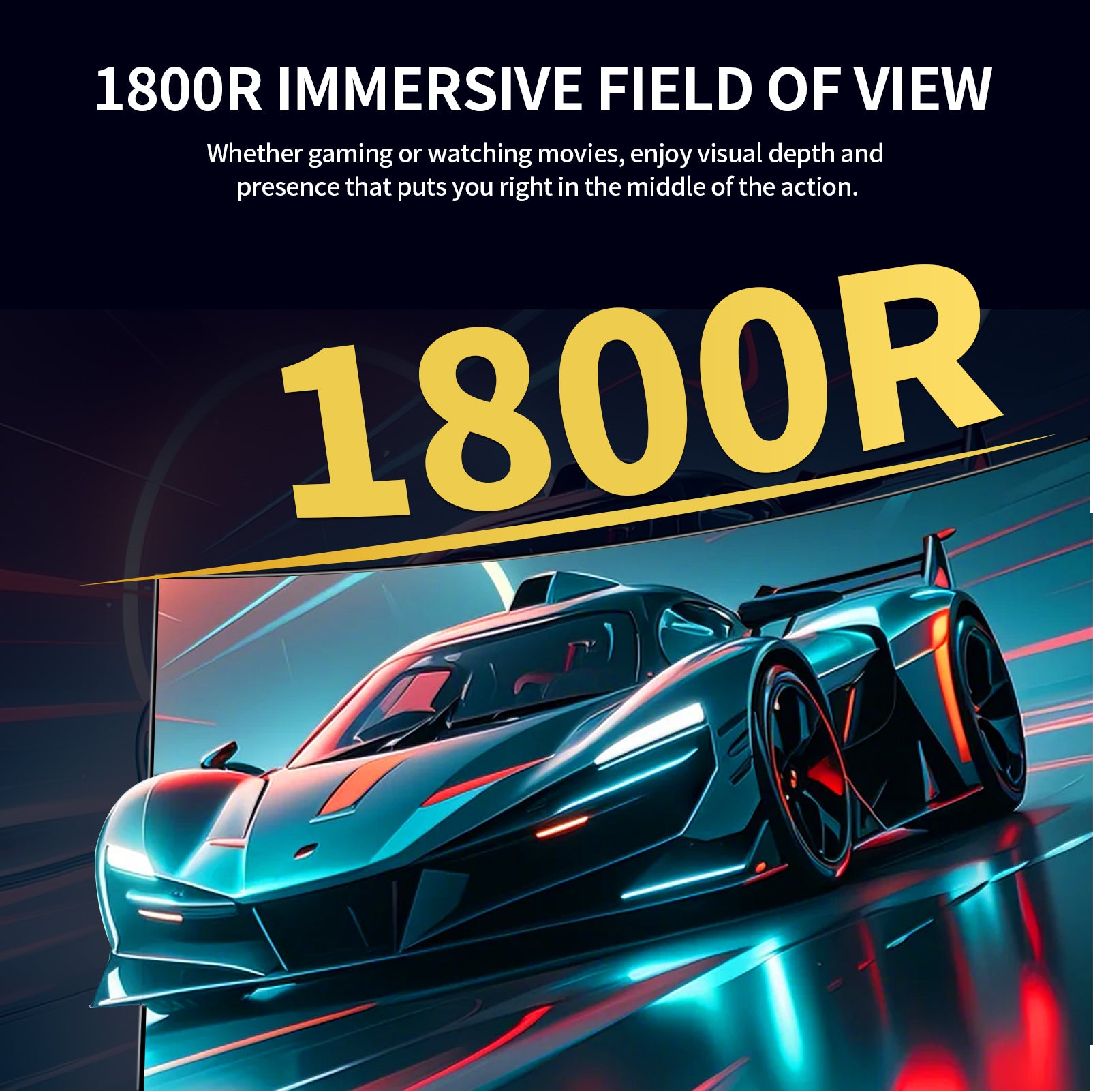 ‌PIJ 27 Inch Curved Gaming Monitor 250Hz, FHD 1080p PC Screen Built-in Speakers, 1800R Computer Monitor with FreeSync, DisplayPort, HDMI, Wall Mountable, Eye Care for Home Office & Gaming